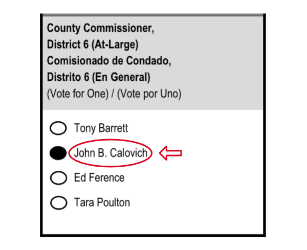 Sample Ballot — Vote John Calovich